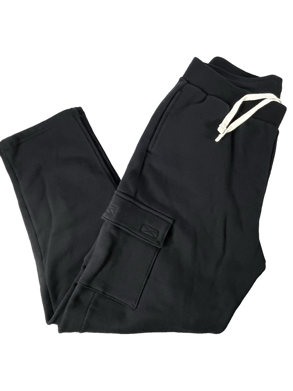 American Giant Cargo Straight Sweatpants Womens Large Black Cotton Fleece